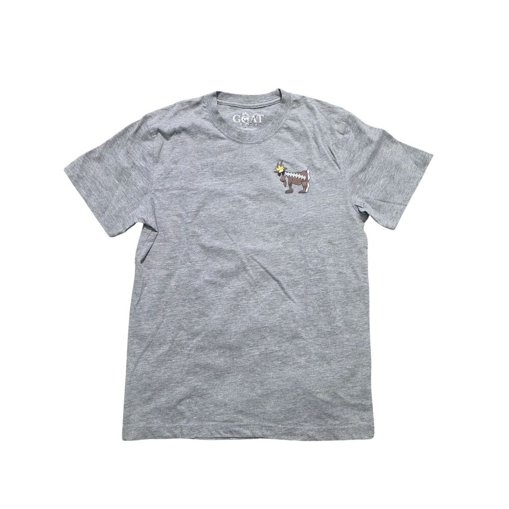 Goat USA Mens Football Graphic Print Short Sleeve T-Shirt Gray Size XS